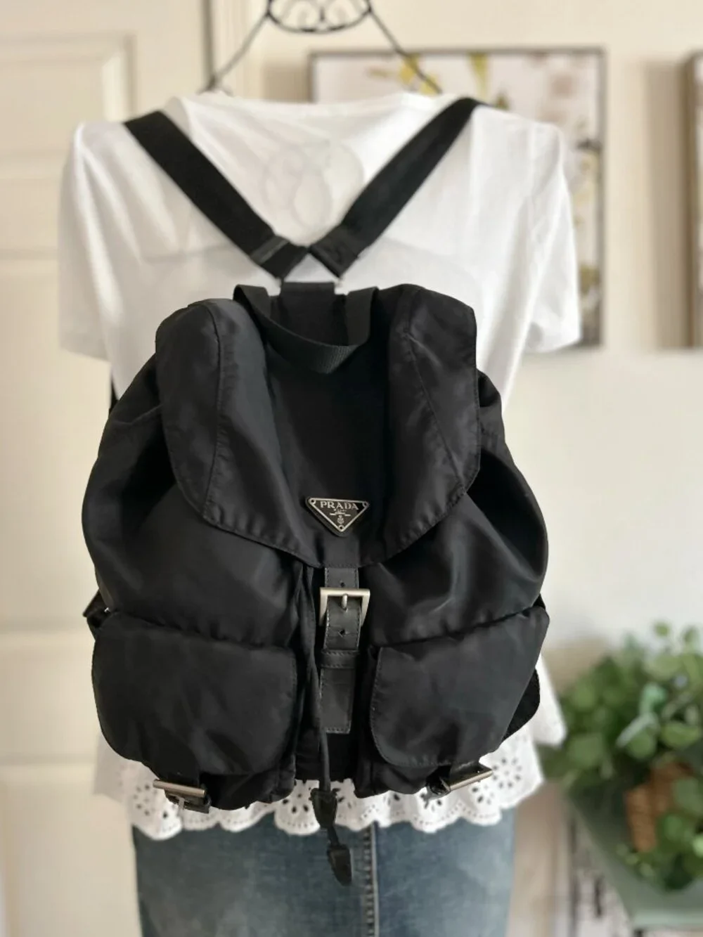 Prada Black Nylon backpack